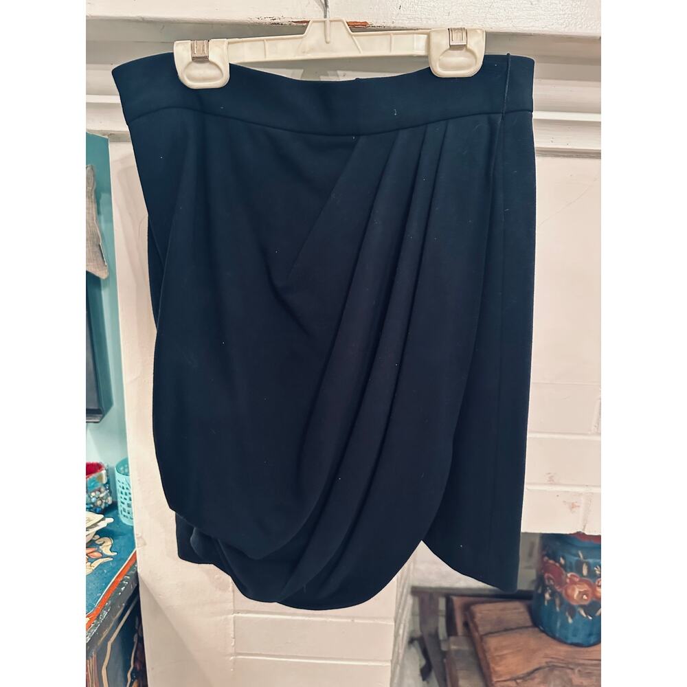Y2K ALICE & OLIVIA fOR SCOOP NYC  $350 BLACK DRAPED TULIP PENCIL SKIRT